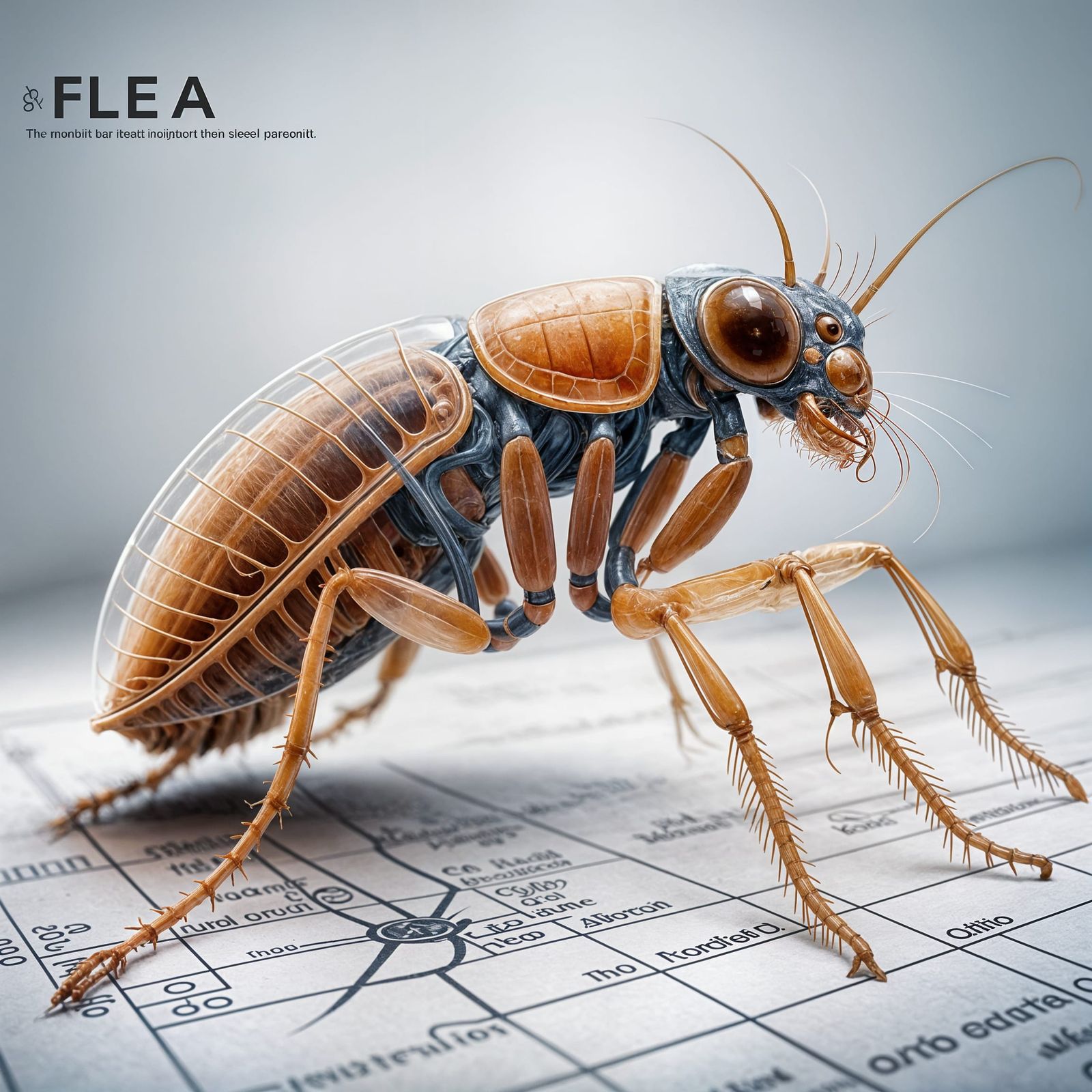 Detailed Infographic of Flea Anatomy