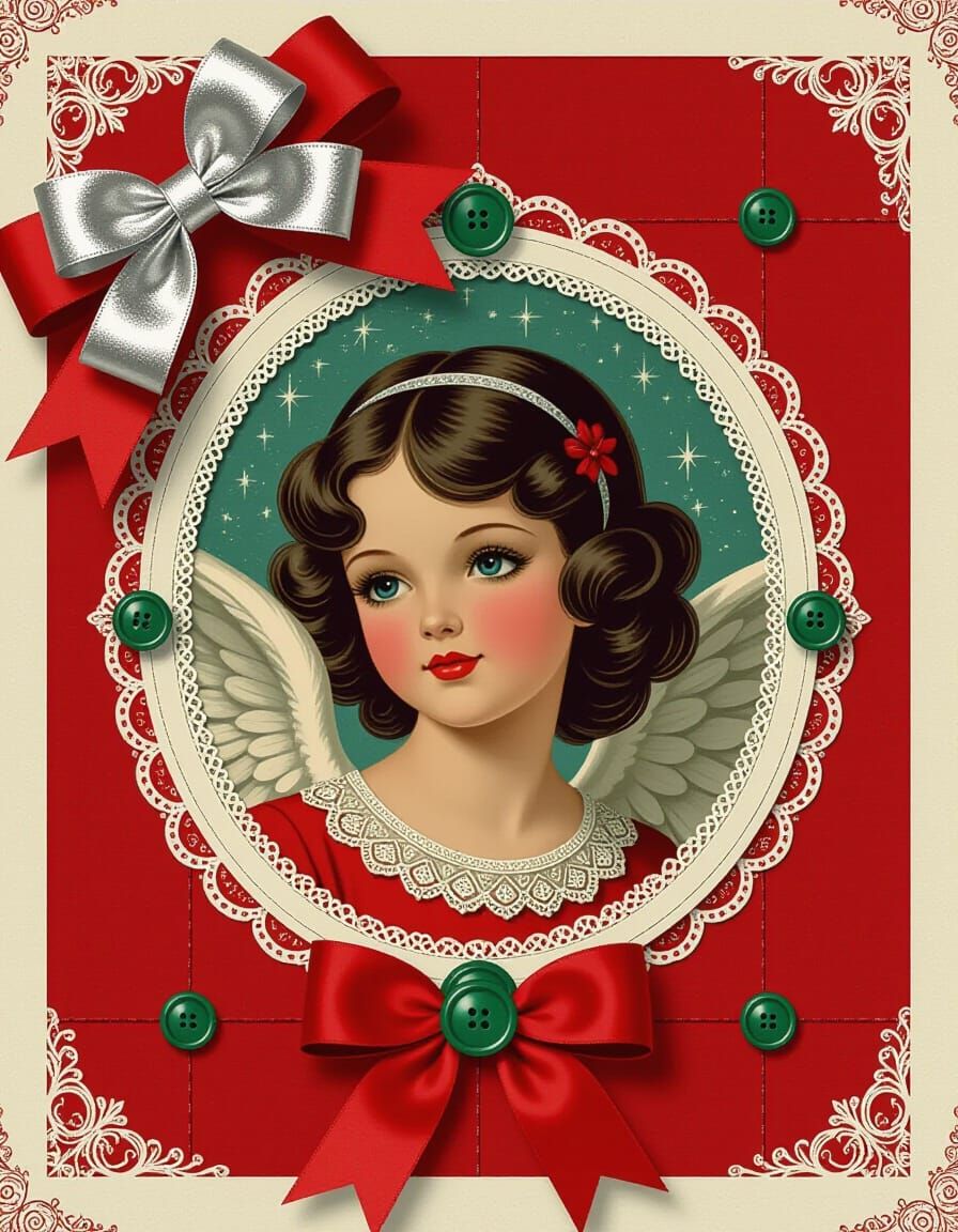 Christmas Angel Scrapbook Page in Romantic Style