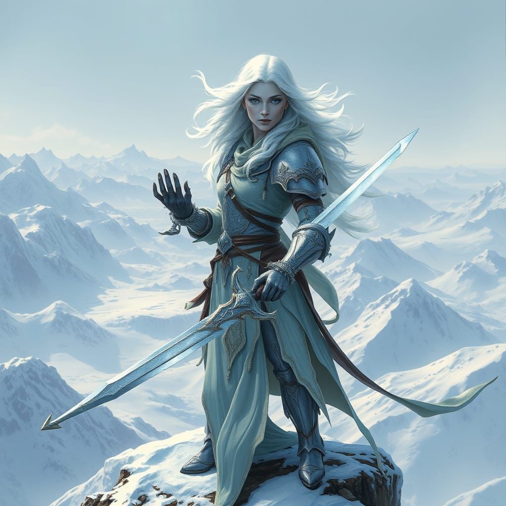 Snow Elf Battlemage in Elegant Falmer Armor, Wielding Frost ...