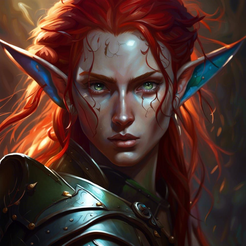 Hyperrealistic Elf with Daggers in Light Armor