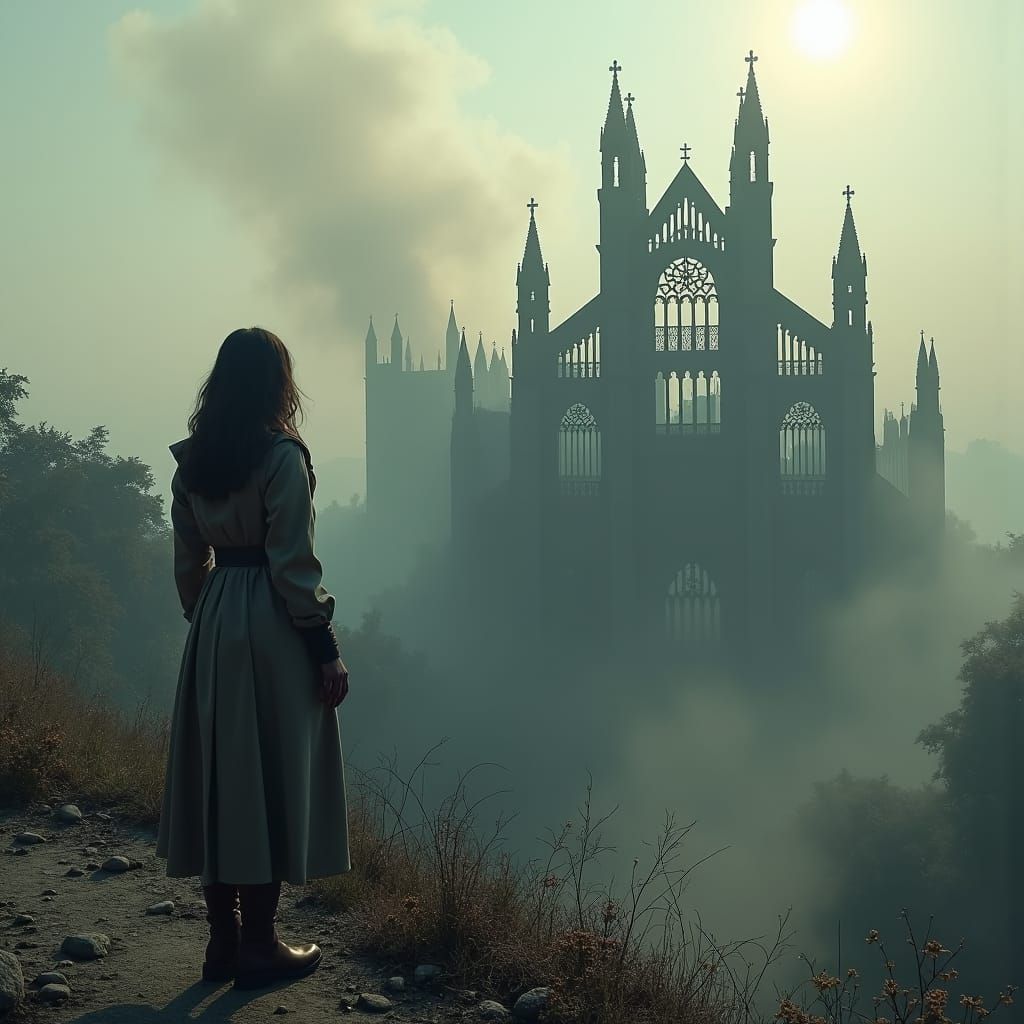Westminster Abbey Ruins Under Moonlit Sky