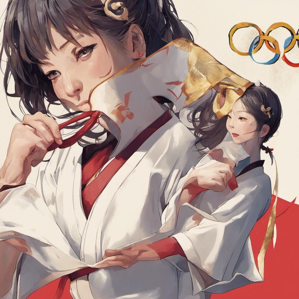 Karate Woman Wins Gold Medal at the Olympics