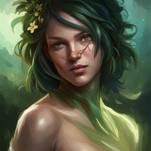 Lemon Tree Person Portrait in Hyperdetailed Digital Art