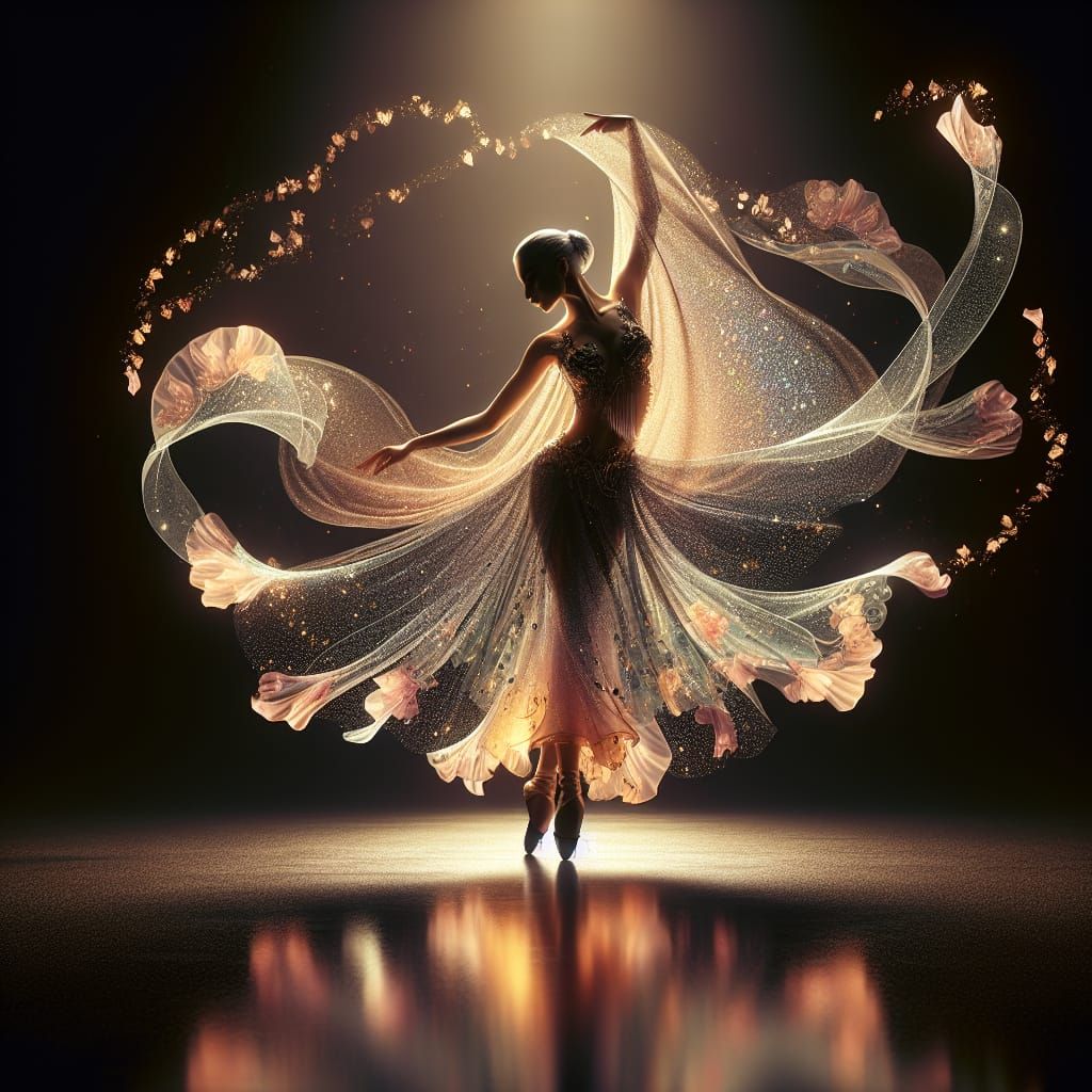 Hyper-Realistic Middle Eastern Ballerina in Ethereal Dance P...