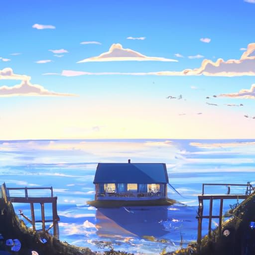 Ocean Motel: Studio Ghibli Anime Key Visual