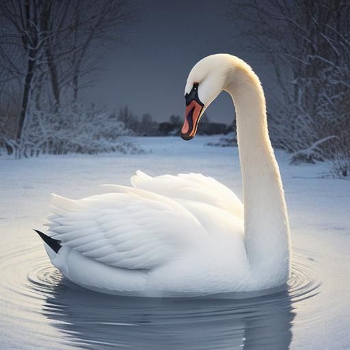 Festive Christmas Swan in Holiday Setting