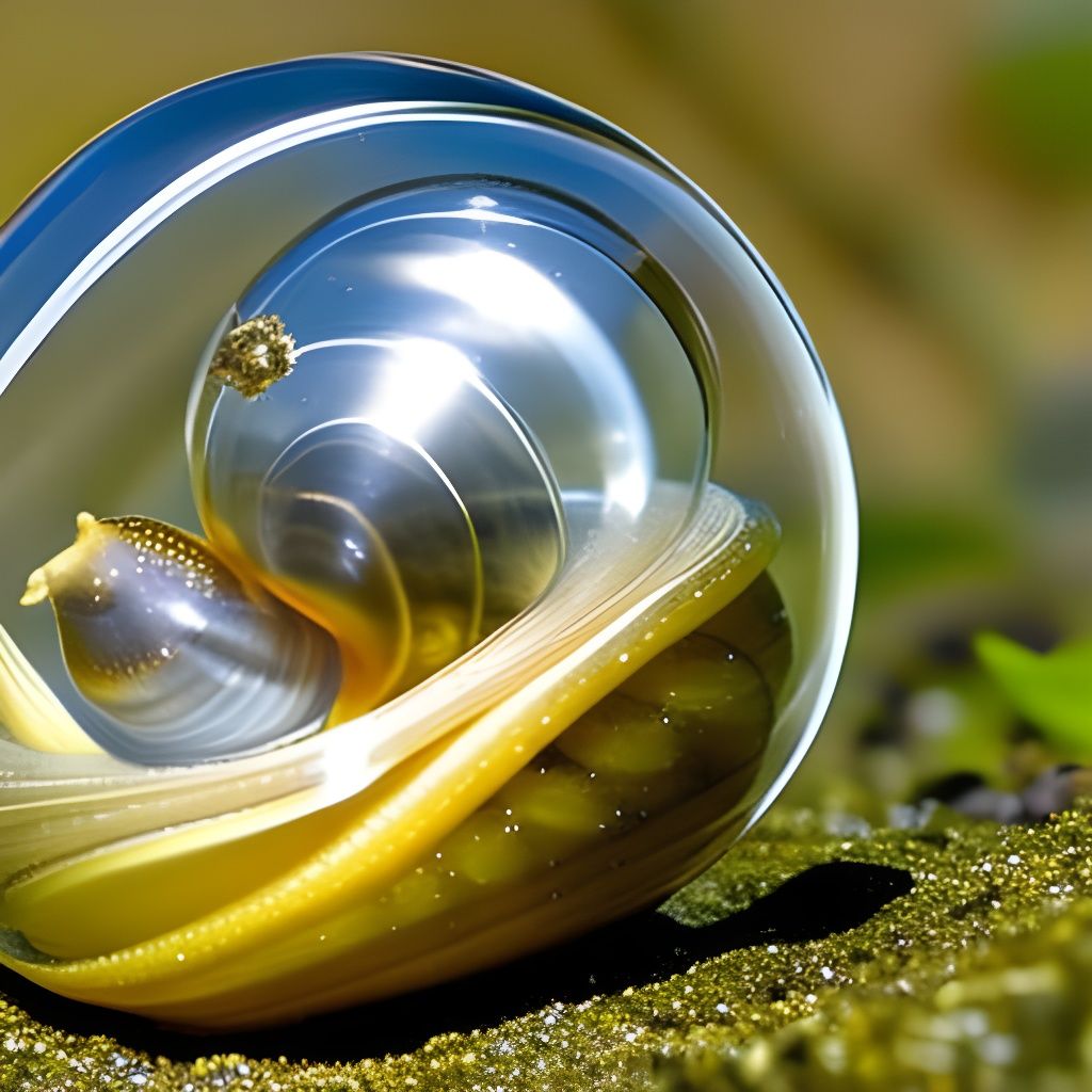 Golden Snail in Transparent Shell