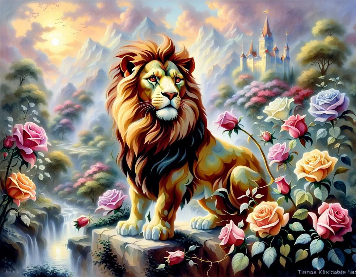 Rose Lion: Ethereal Fantasy Bouquet