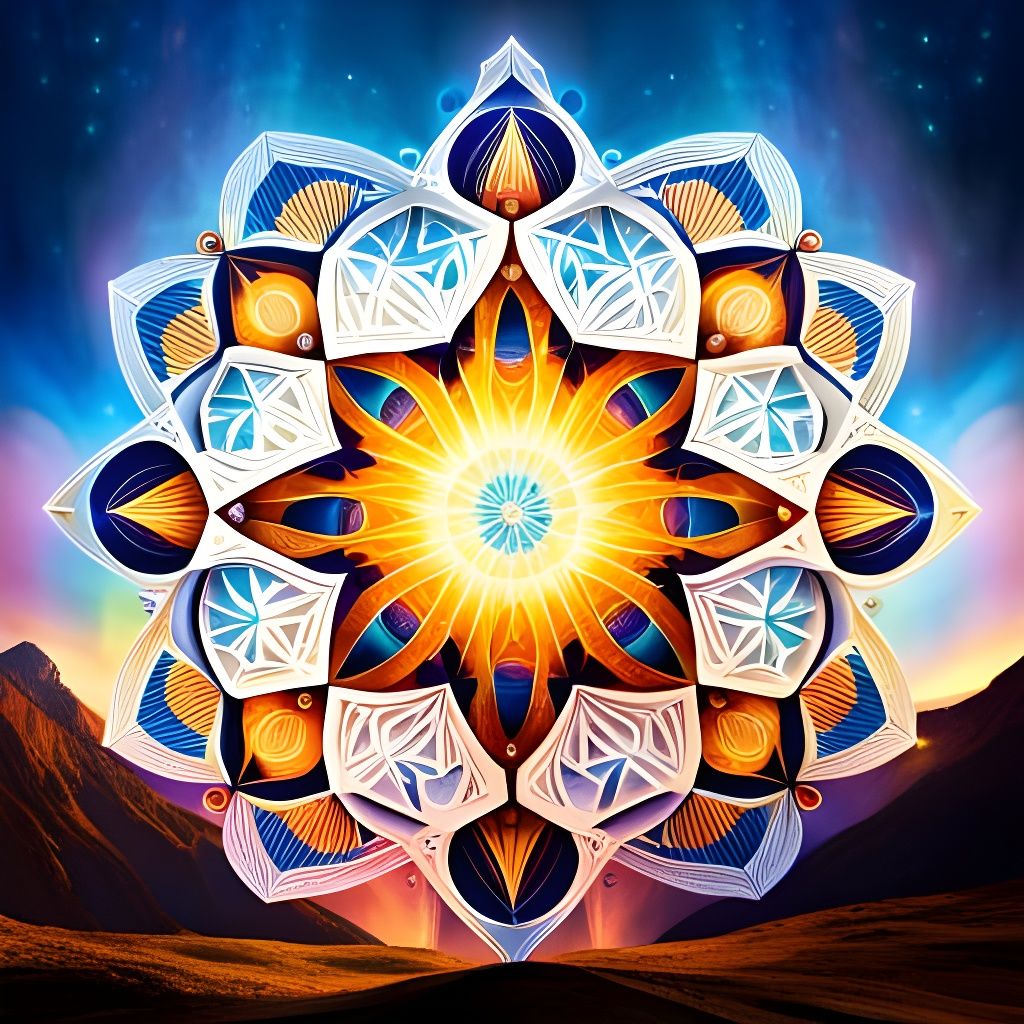 Harmonious Sacred Geometry Merging Fibonacci Sequence