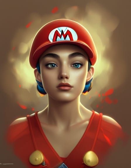 Hyperdetailed Super Mario Portrait in 8K