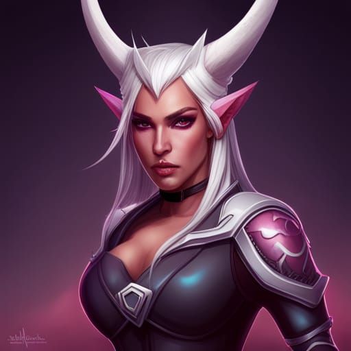 Tiefling Ranger Portrait with Wolf Features