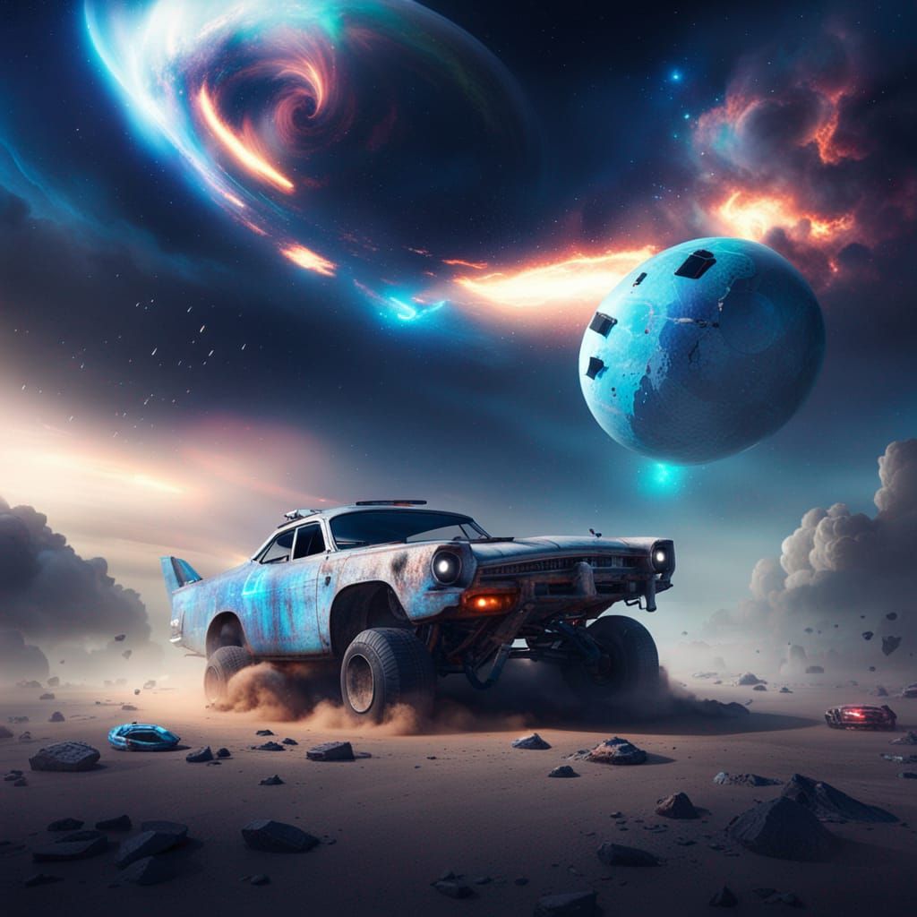 Space Demolition Derby in Futuristic Sci-Fi Style