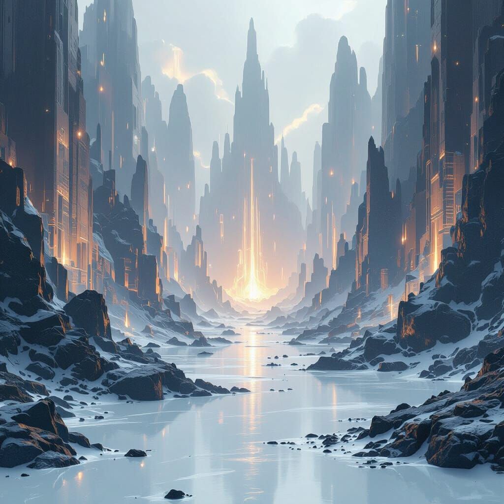 Epic Digital Matte Painting with Ethereal Elements