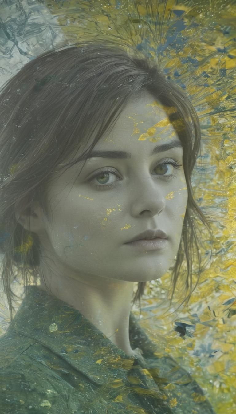 Surreal Double Exposure: Jenna Coleman in Dreamlike Ocean