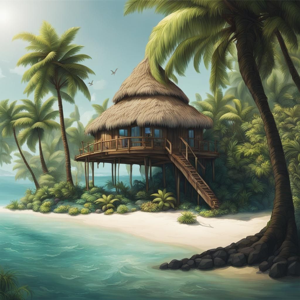 Island Oasis in the Middle of the Ocean