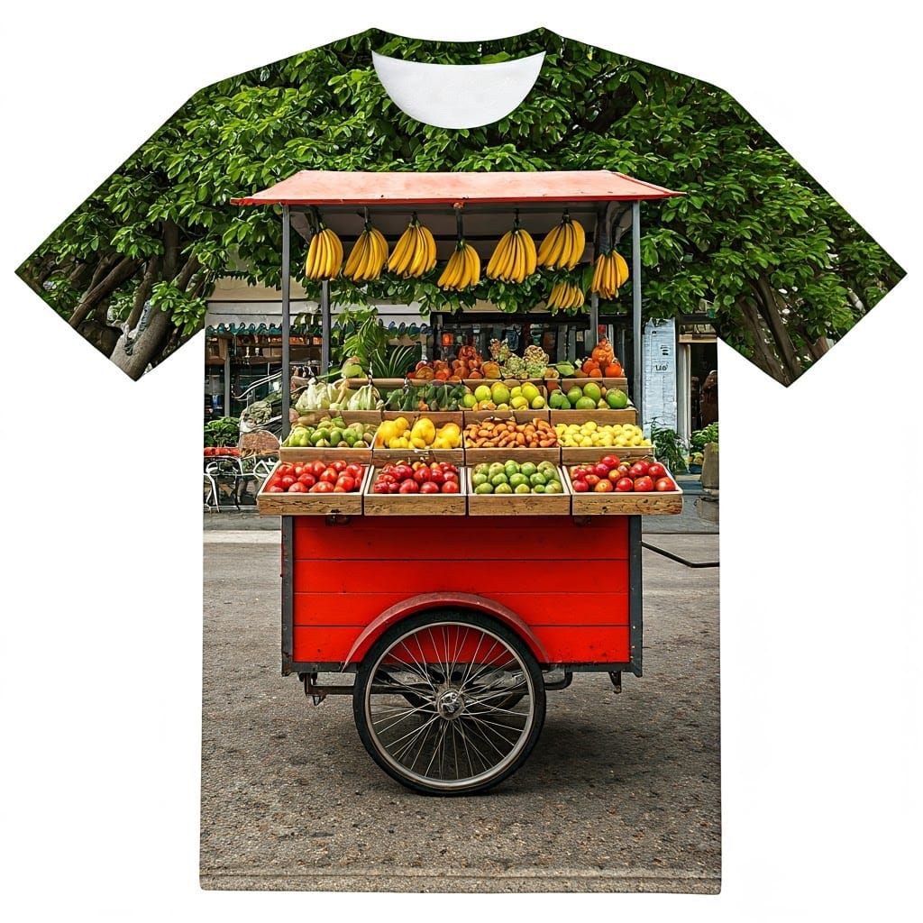 Whimsical Street Food Market on Wheels in Hyper-Realistic St...