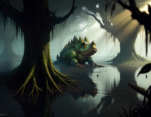 Bullywug in Misty Swamp: 3D Game Cinematic