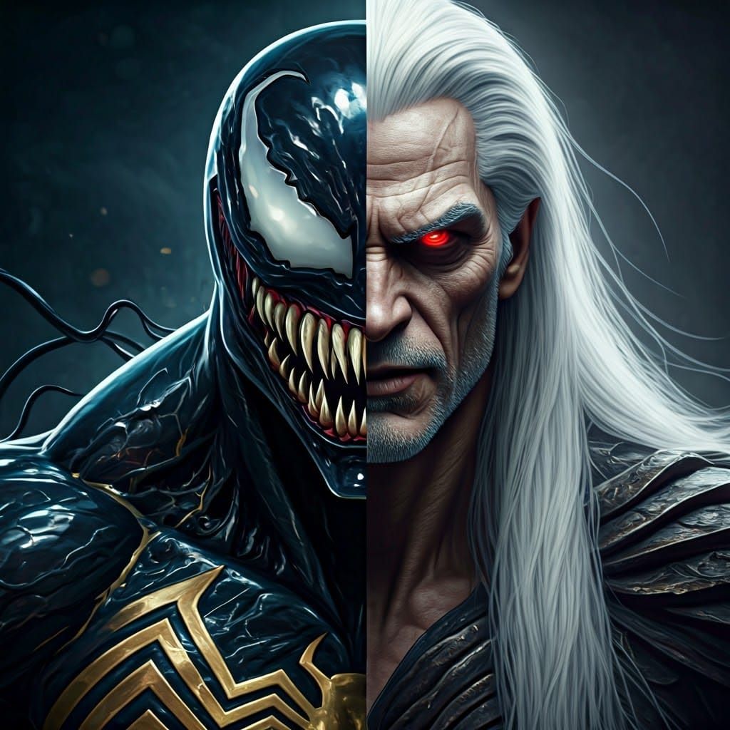 God of Light vs Knull: a Dramatic Split Portrait