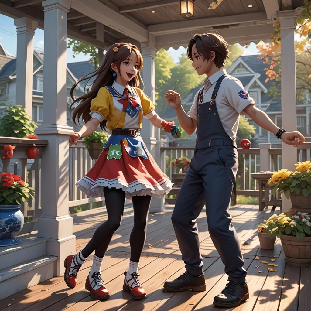 M&M Dancing: Detailed 3D Anime Art