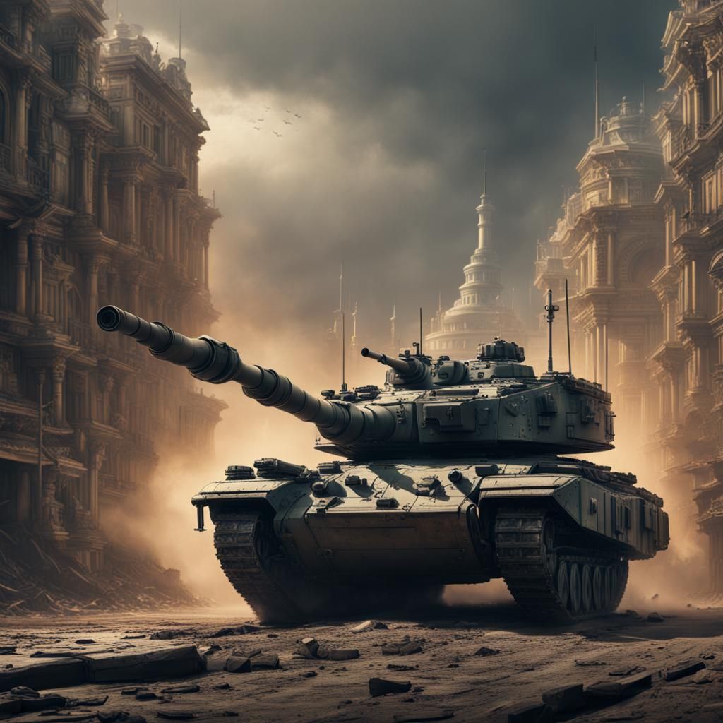 Epic Tank in Detailed Digital Matte Painting