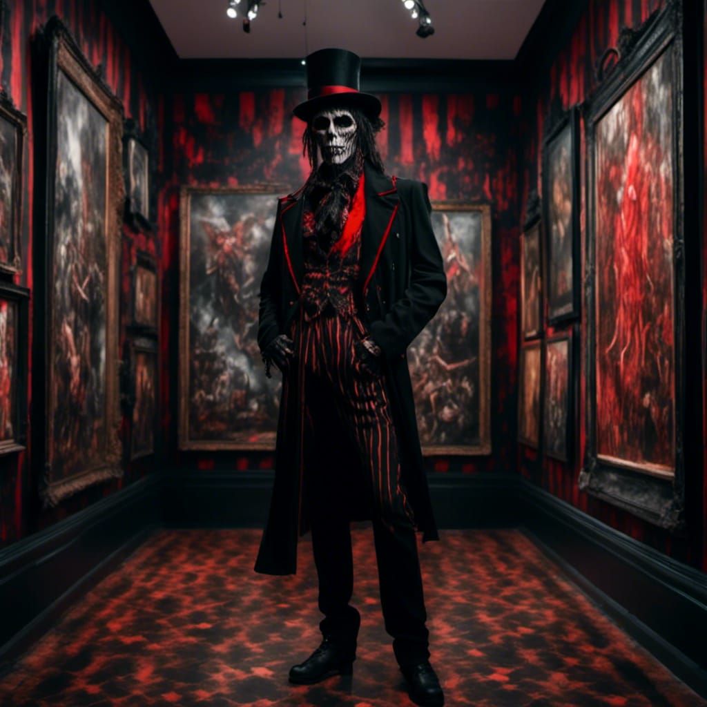 Man in Zoot Suit at Art Exhibit