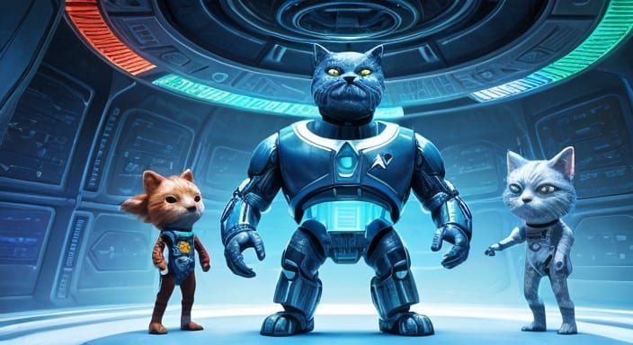 Doctor T'Ana, a Grumpy Ginger Cat in Futuristic Star Trek Se...