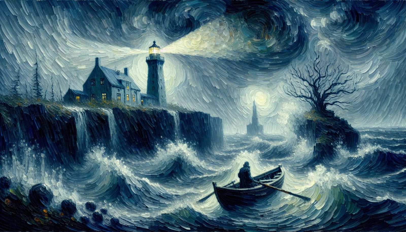 Reykjavik Lighthouse Guides Lone Man Through Stormy Seas