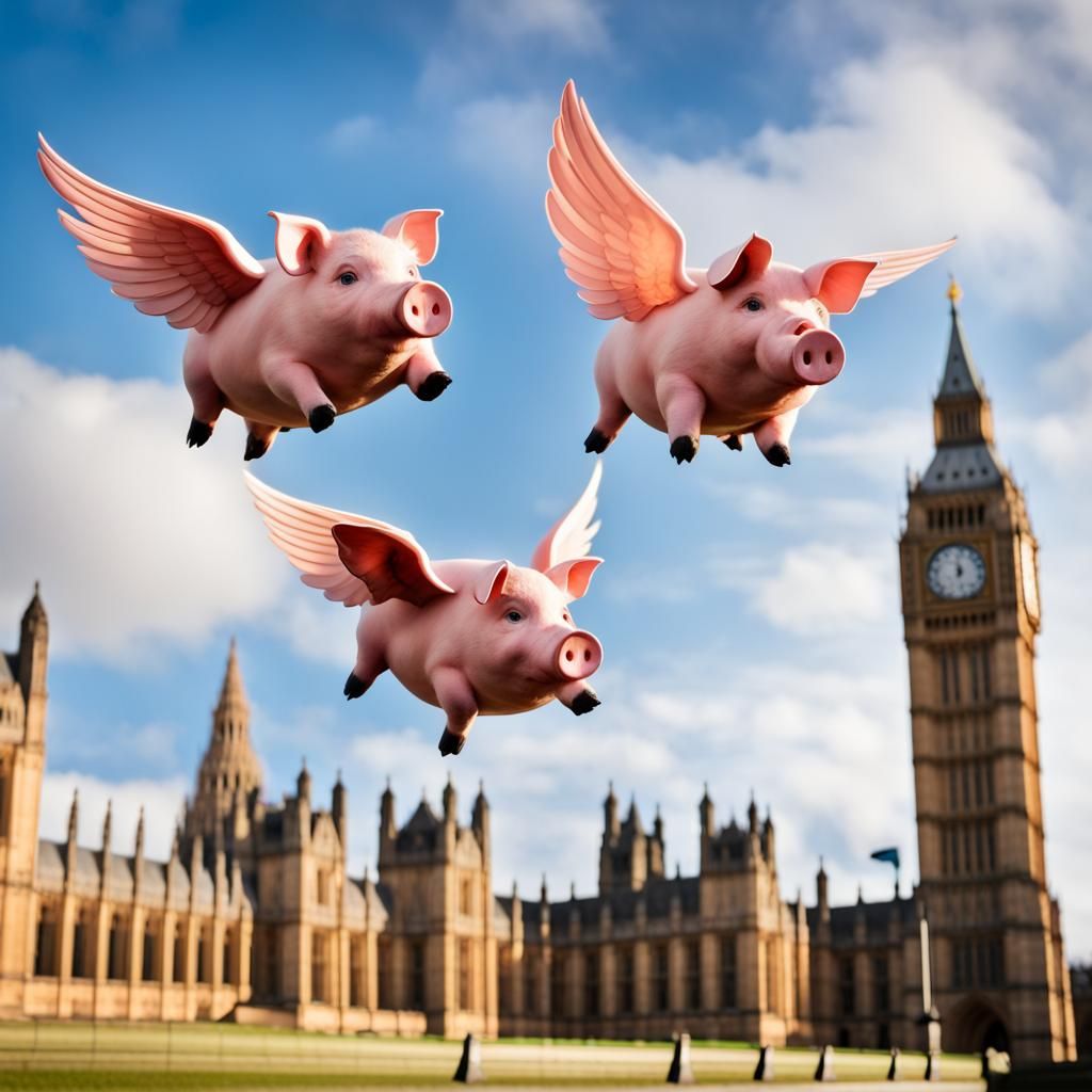 Winged Pigs Over Parliament: Professional Photography