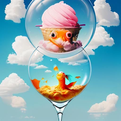 Surreal and Absurd: Place the enlarged head in unexpected pl...