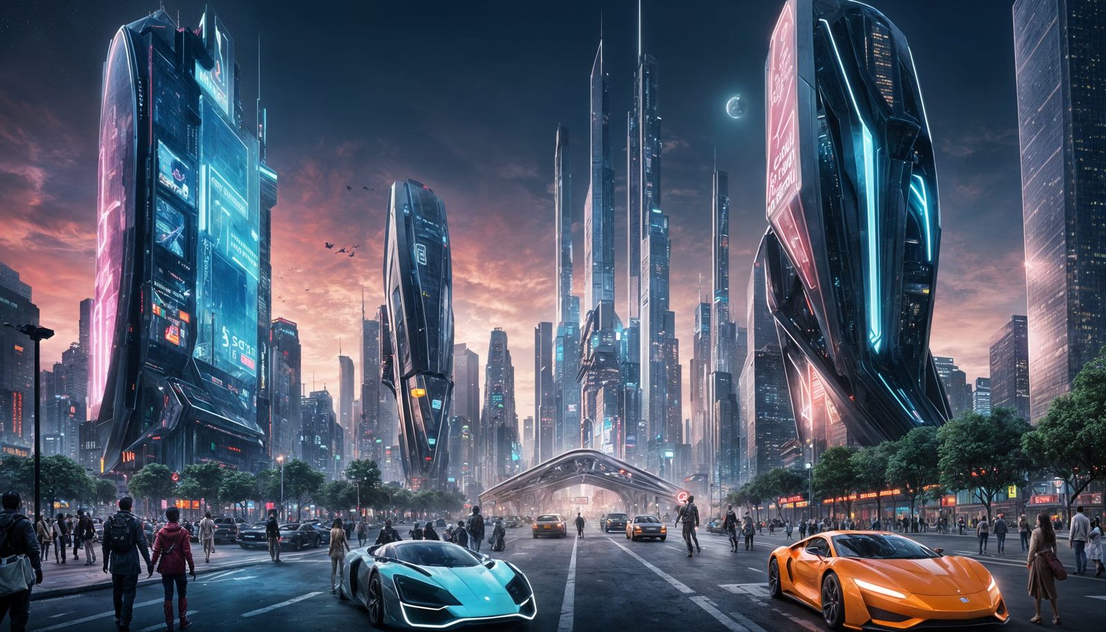 Cyberpunk Cityscape at Night