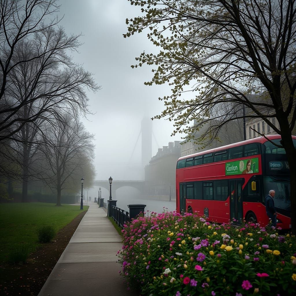 London's Vibrant Spring Awakening in Hyperrealistic Style