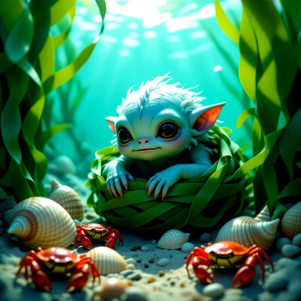 Mysterious Half-Humanoid Creature in Ocean Realm