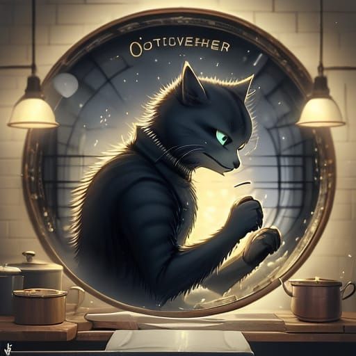 Stylized Anime Illustration of a Cozy Kitchen Scene