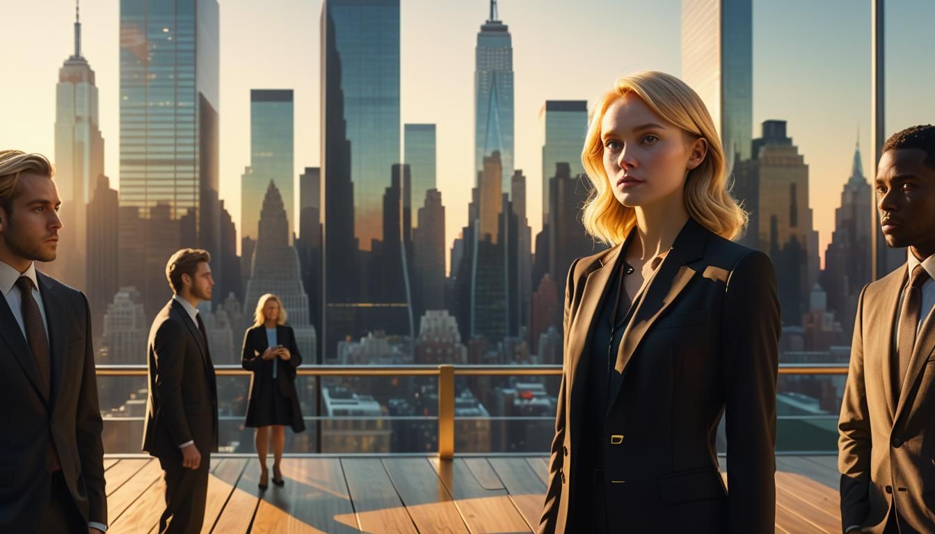Corporate Futurism: Blonde in NYC, Golden Hour