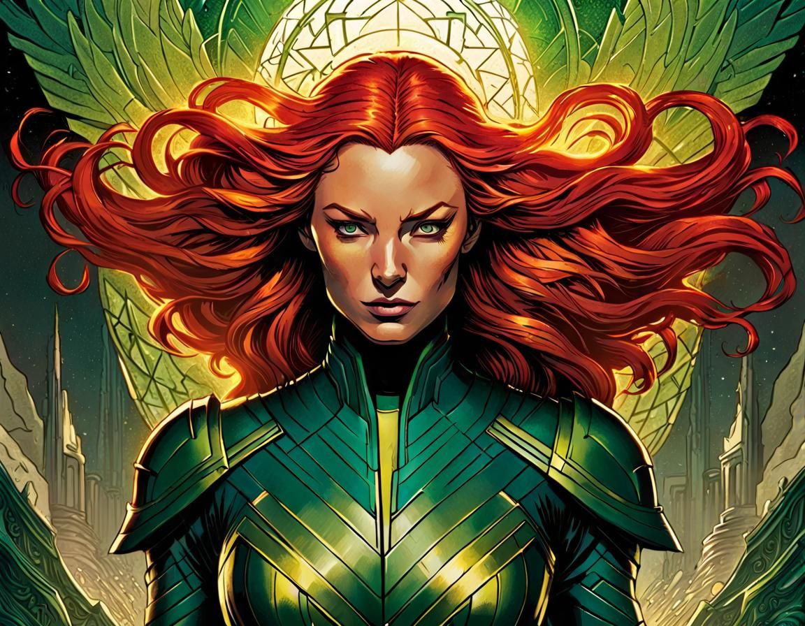 Marvel's Dark Phoenix Portrait in Doré Style