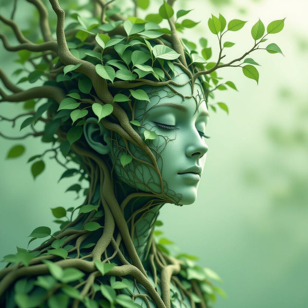 Surreal Harmony: Human Merging with Nature