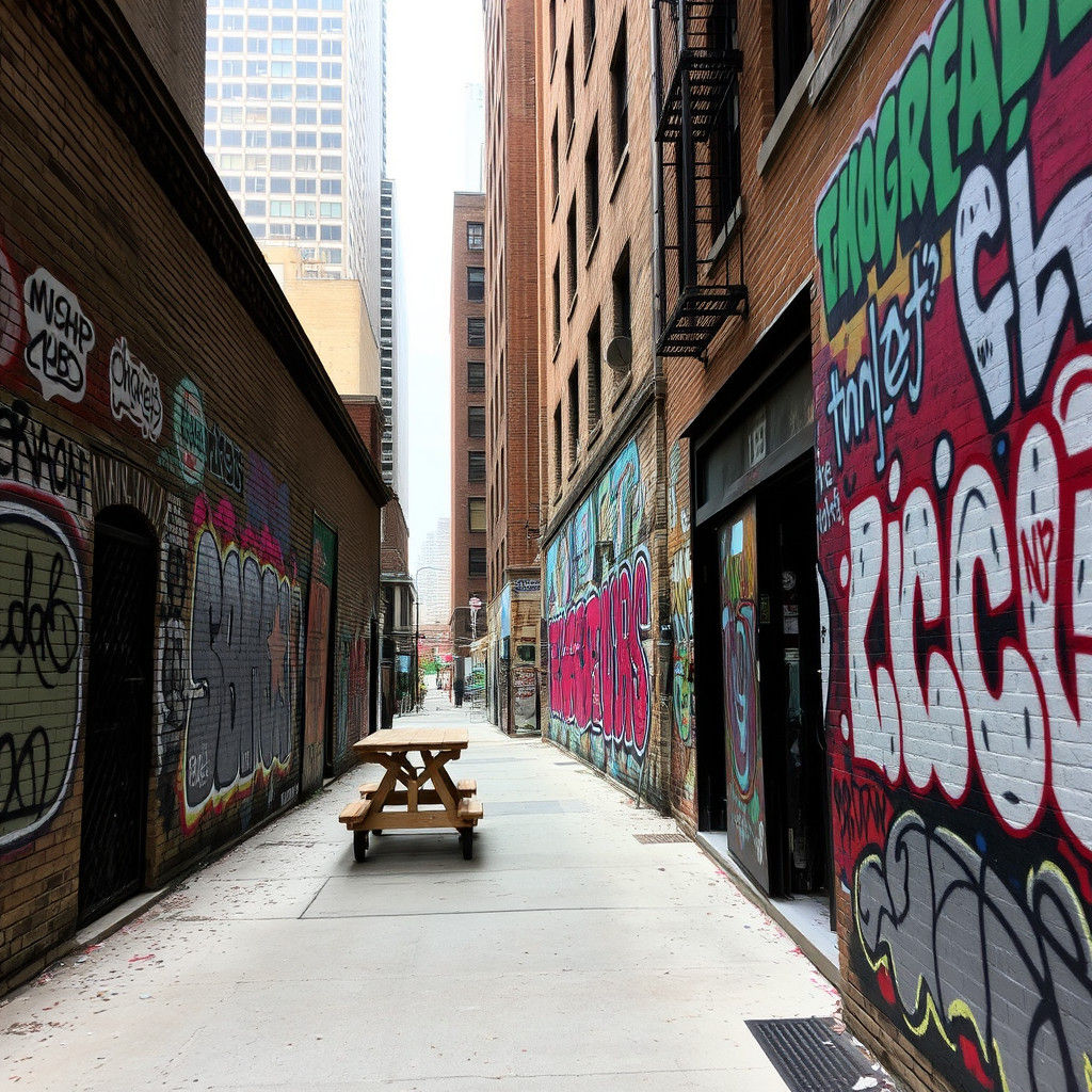 Vibrant Graffiti Art in Chicago Alley