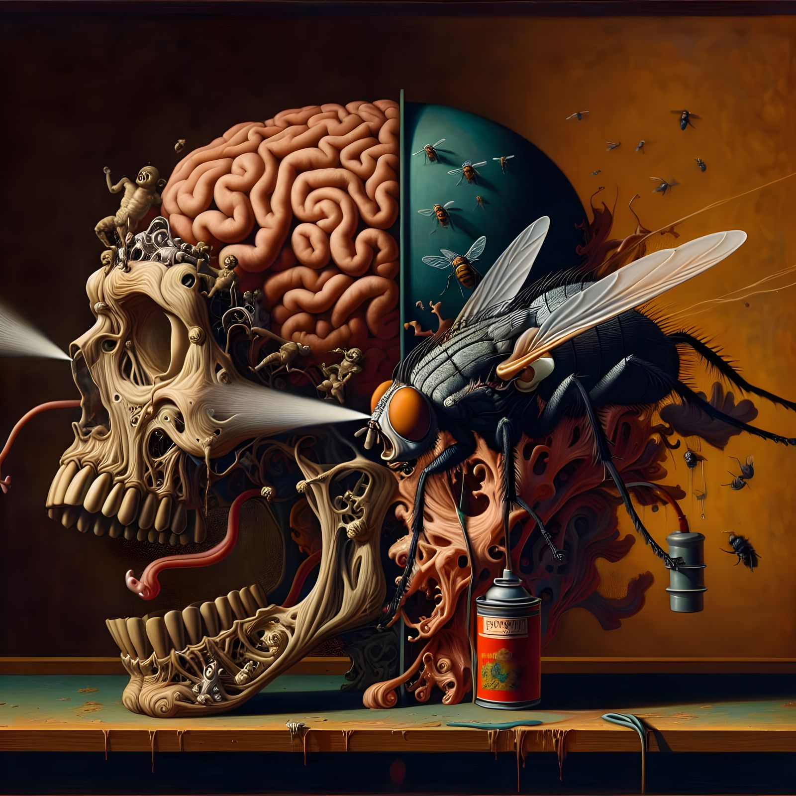 ‘A head full of empty, a fly full of spray . . . !’