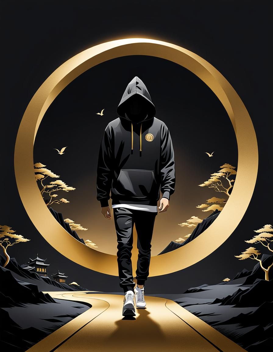 Minimalist Chinese Art: Golden Path