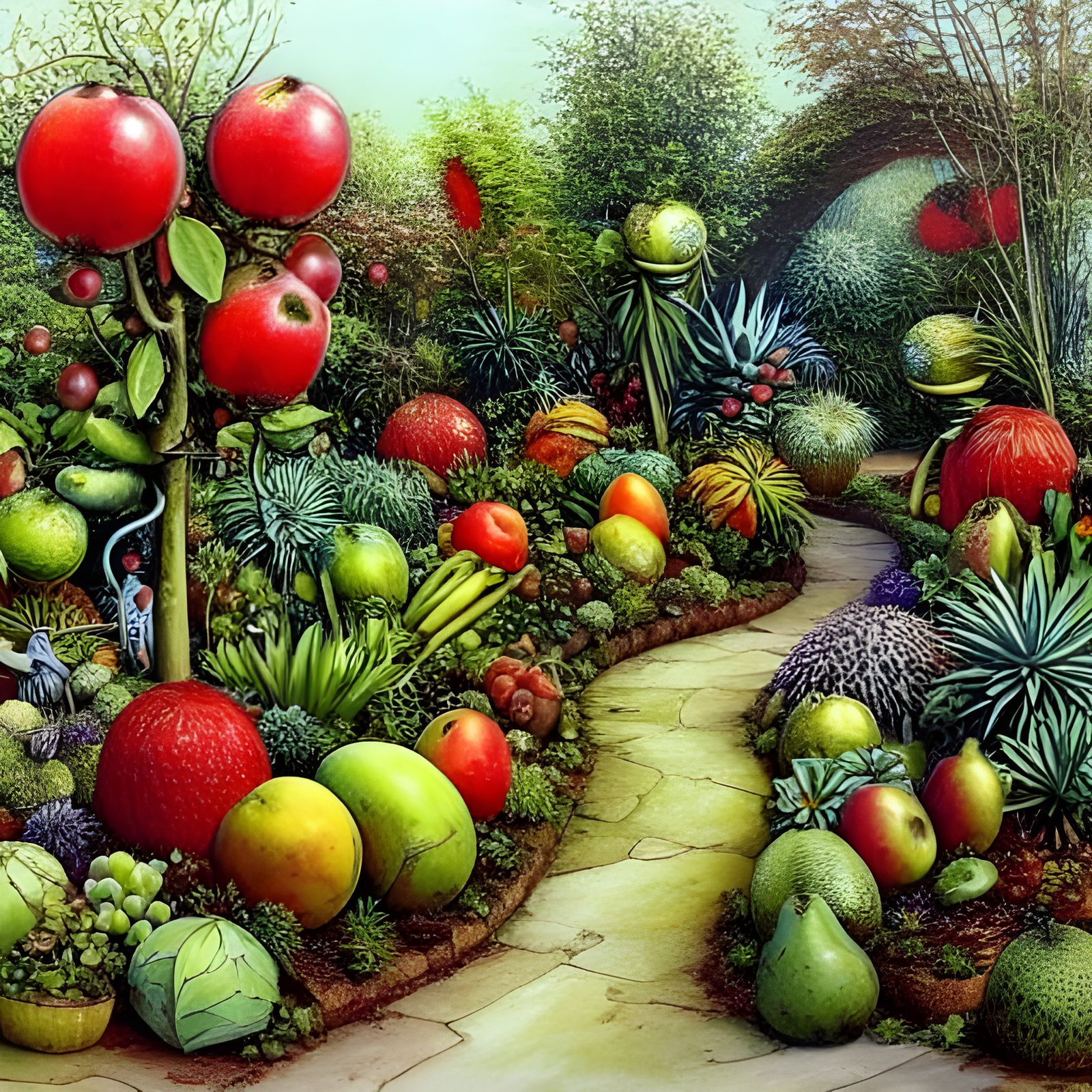 Sci-Fi Fruit Garden Inspired by John Blanche