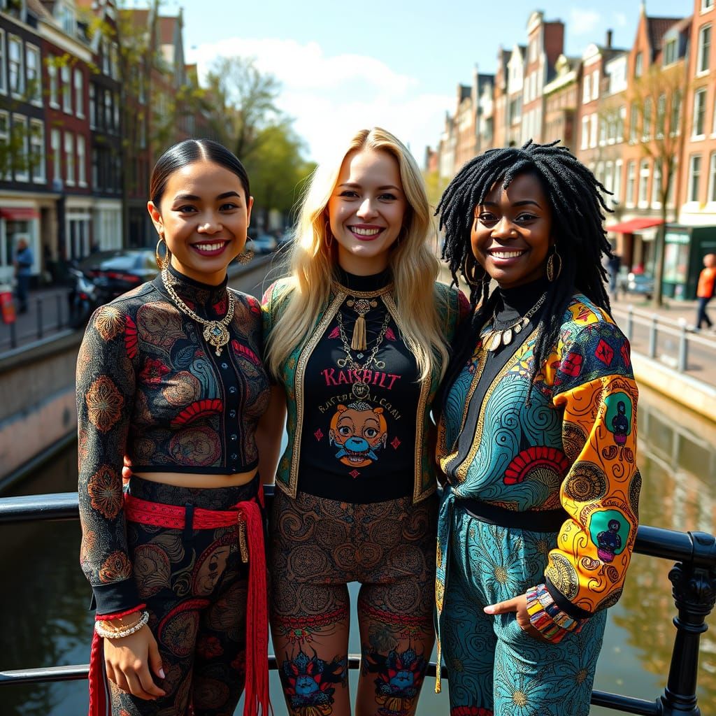 Diverse Women United on Amsterdam Bridge