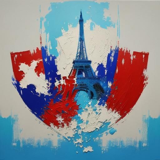 French Map 'T' Symbol in Expressionist Impasto Style