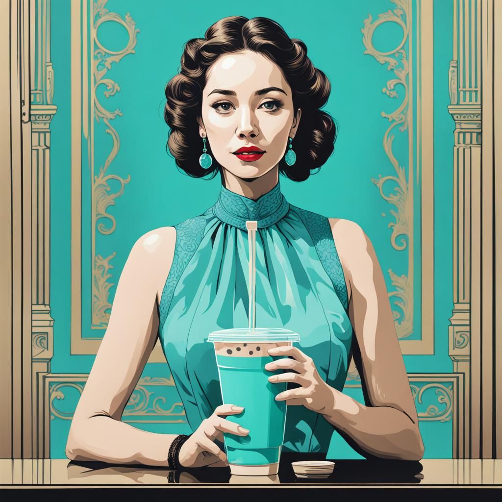 Victorian Woman's Bubble Tea: Pop Art in Vienna