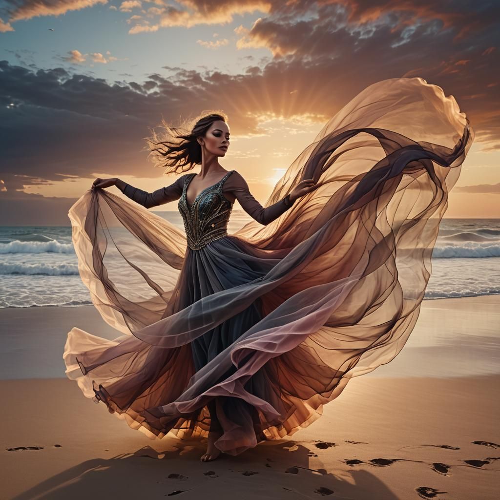 Ethereal Dancer in Tulle Forming Face Shape