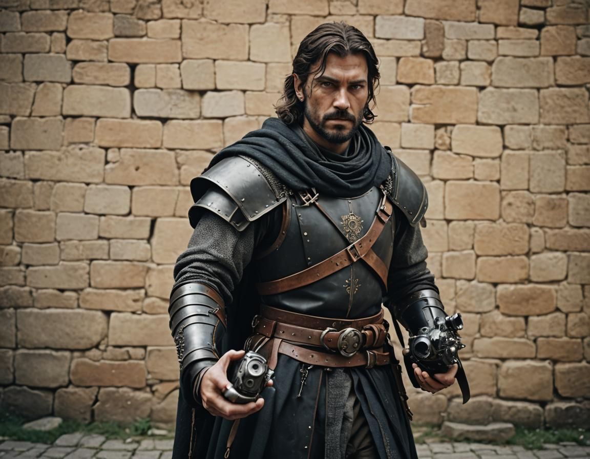 Medieval Person with Cyber Artifact