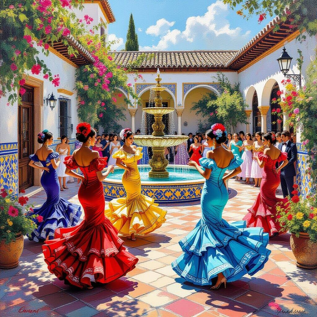 Flamenco Dancers in Andalusia: A Surreal Impression