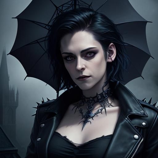 Gothic Comic Portrait of Death of the Endless