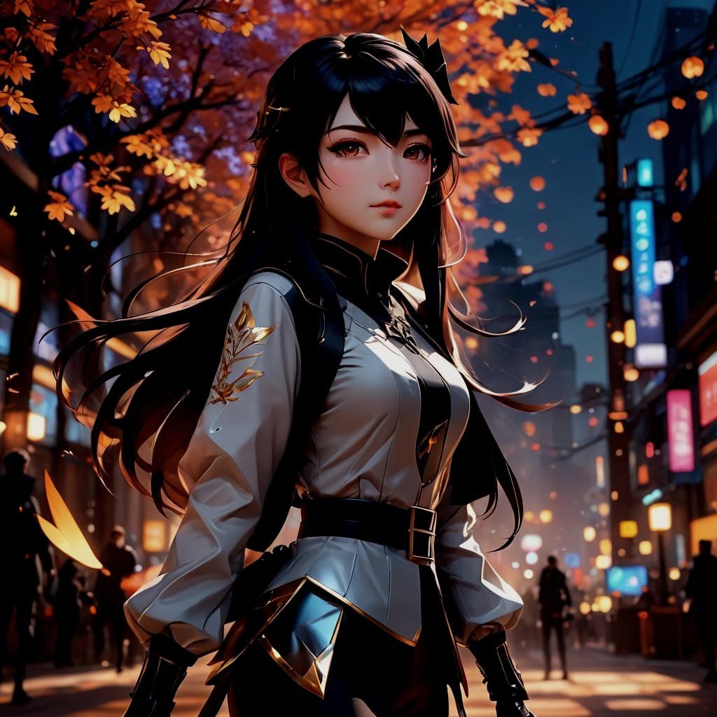 Young Woman in 3D Anime Style