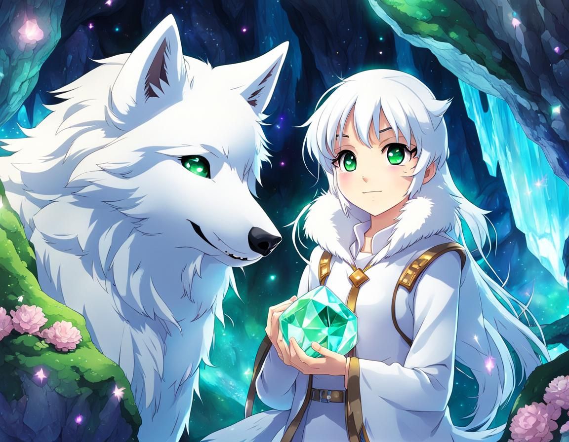 Wolfie in a Crystal Cave