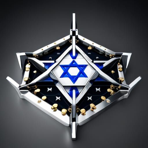 Star of David with Gold Border in Sci-Fi Style